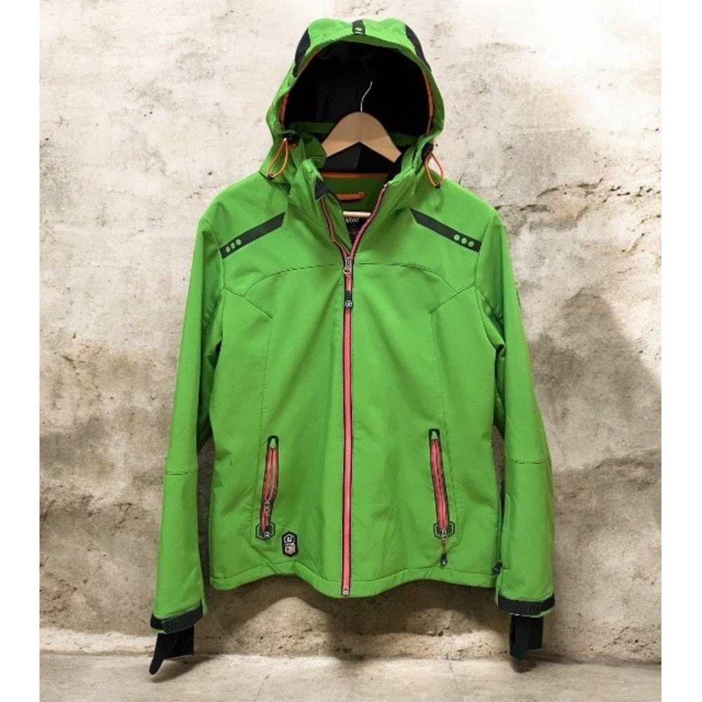 Killtec Level 3 Technical Outdoor Green Softshell Ski Jacket Women US 10 Hooded